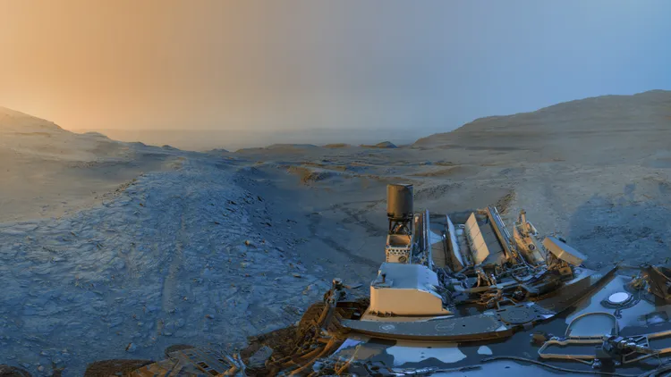 Mount Sharp inside Gale Crater on Mars, seen from NASA's Curiosity rover